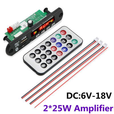 Laisvų rankų įrangos 60W/50W/40W stiprintuvas, belaidis Bluetooth 5.0 MP3 dekoderis, automobilio garso USB TF FM radijo modulis su nuotolinio valdymo pultu