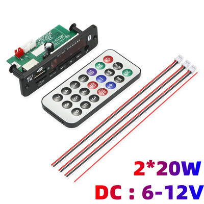 Laisvų rankų įrangos 60W/50W/40W stiprintuvas, belaidis Bluetooth 5.0 MP3 dekoderis, automobilio garso USB TF FM radijo modulis su nuotolinio valdymo pultu