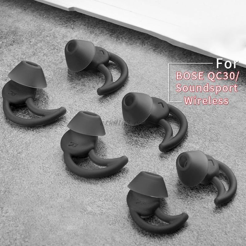 1 paar asendusmüra isoleerivate silikoonkõrvaklappide näpunäiteid Bose Soundspordi tasuta juhtmevaba QC20 QC30 kõrvaklappide peakomplekti jaoks