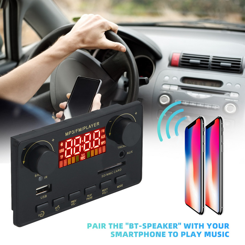 2*40W pojačalo DIY MP3 dekoder ploča DC 8-23V 80W Bluetooth MP3 player Modul za snimanje poziva TF USB Handsfree zapis poziva