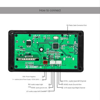 LCD дисплей Bluetooth 5.0 MP3 декодер Платка Поддържа Handsfree Запис FM DC 12V MP3 WMA WAV APE FLAC Аудио плейър