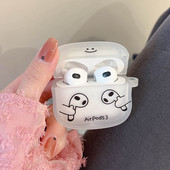 Funny Simple Smiley Line puha szilikon fülhallgató tok Apple Airpodshoz 1/2 fejhallgató tok Airpods Pro 3 2-hez fedél kampóval