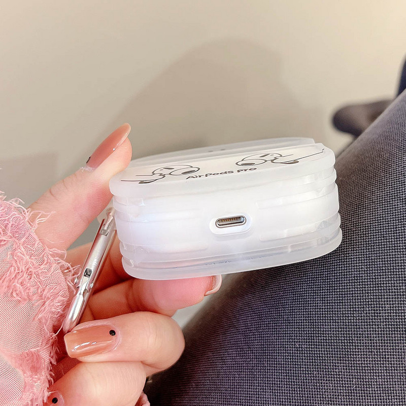 Funny Simple Smiley Line puha szilikon fülhallgató tok Apple Airpodshoz 1/2 fejhallgató tok Airpods Pro 3 2-hez fedél kampóval