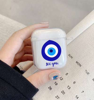 Funny Lucky Eye Blue Evil Eye θήκη ακουστικών εκτύπωσης για Airpods 1 2 3 Pro 2 Cute ασύρματο κάλυμμα ακουστικών για Air Pods 3rd Gen Box