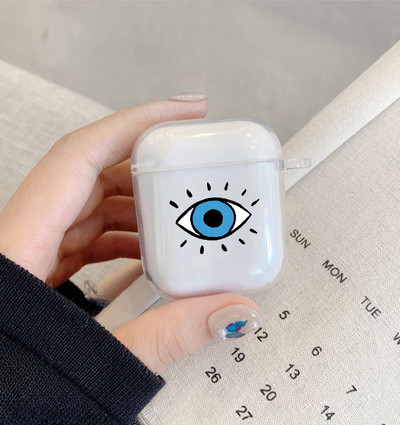 Funny Lucky Eye Blue Evil Eye θήκη ακουστικών εκτύπωσης για Airpods 1 2 3 Pro 2 Cute ασύρματο κάλυμμα ακουστικών για Air Pods 3rd Gen Box