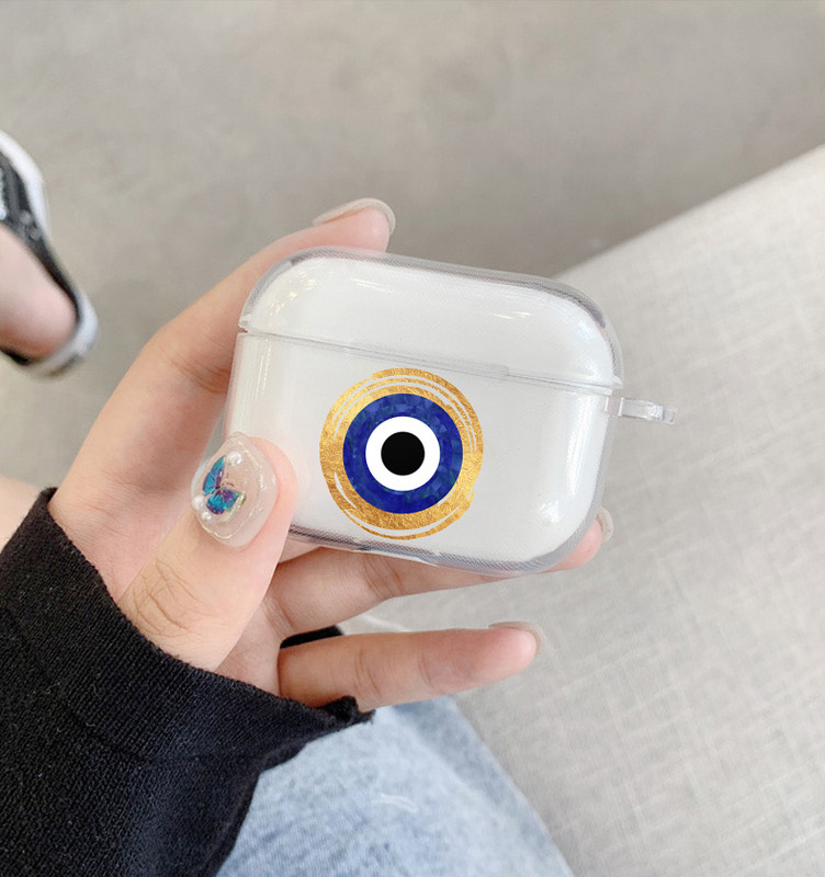 Funny Lucky Eye Blue Evil Eye θήκη ακουστικών εκτύπωσης για Airpods 1 2 3 Pro 2 Cute ασύρματο κάλυμμα ακουστικών για Air Pods 3rd Gen Box