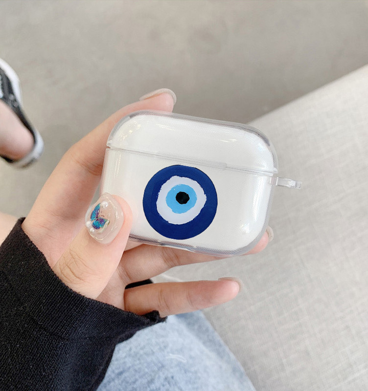 Funny Lucky Eye Blue Evil Eye θήκη ακουστικών εκτύπωσης για Airpods 1 2 3 Pro 2 Cute ασύρματο κάλυμμα ακουστικών για Air Pods 3rd Gen Box