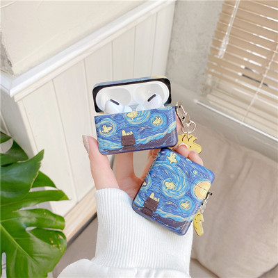 Van Gogh csillagos égbolt festő tok Airpods Pro 1 2 védőburkolathoz bluetooth vezeték nélküli fülhallgató doboz 2021 airpods 3 tokhoz