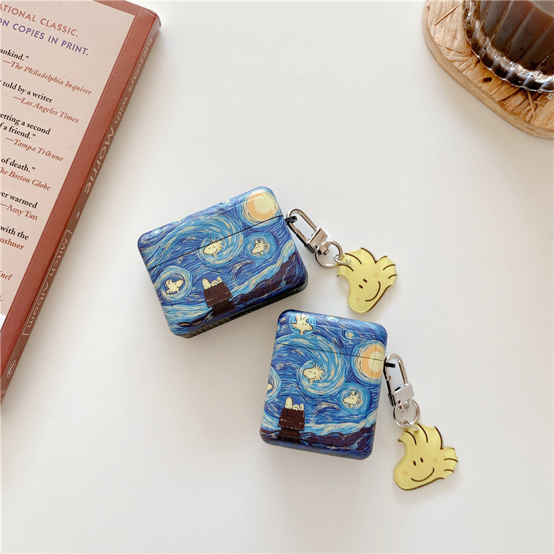 Van Gogh csillagos égbolt festő tok Airpods Pro 1 2 védőburkolathoz bluetooth vezeték nélküli fülhallgató doboz 2021 airpods 3 tokhoz