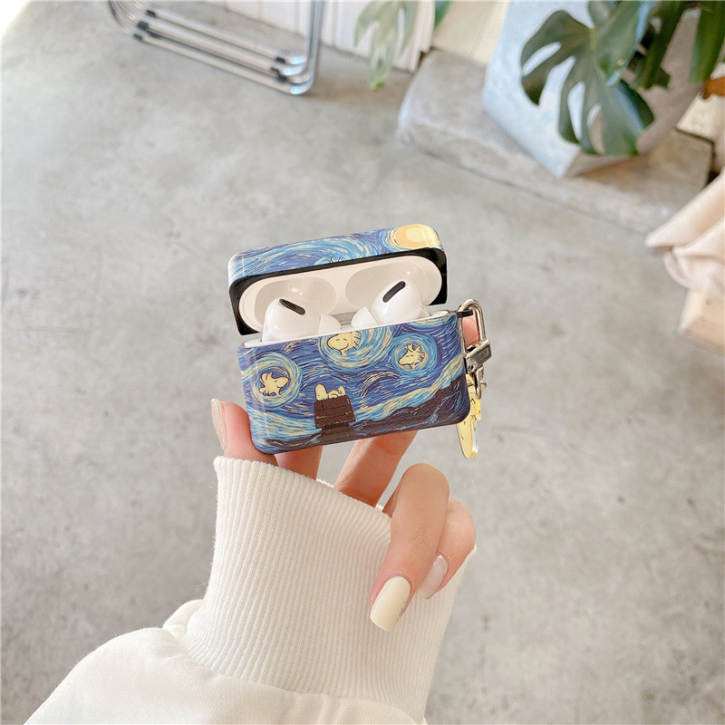 Van Gogh csillagos égbolt festő tok Airpods Pro 1 2 védőburkolathoz bluetooth vezeték nélküli fülhallgató doboz 2021 airpods 3 tokhoz
