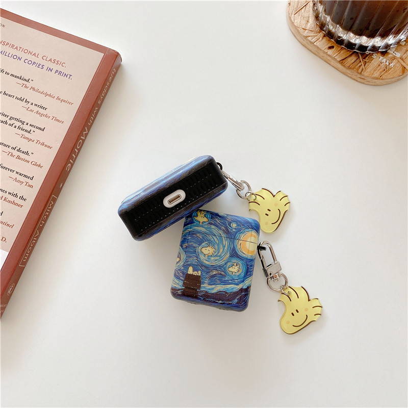 Van Gogh csillagos égbolt festő tok Airpods Pro 1 2 védőburkolathoz bluetooth vezeték nélküli fülhallgató doboz 2021 airpods 3 tokhoz