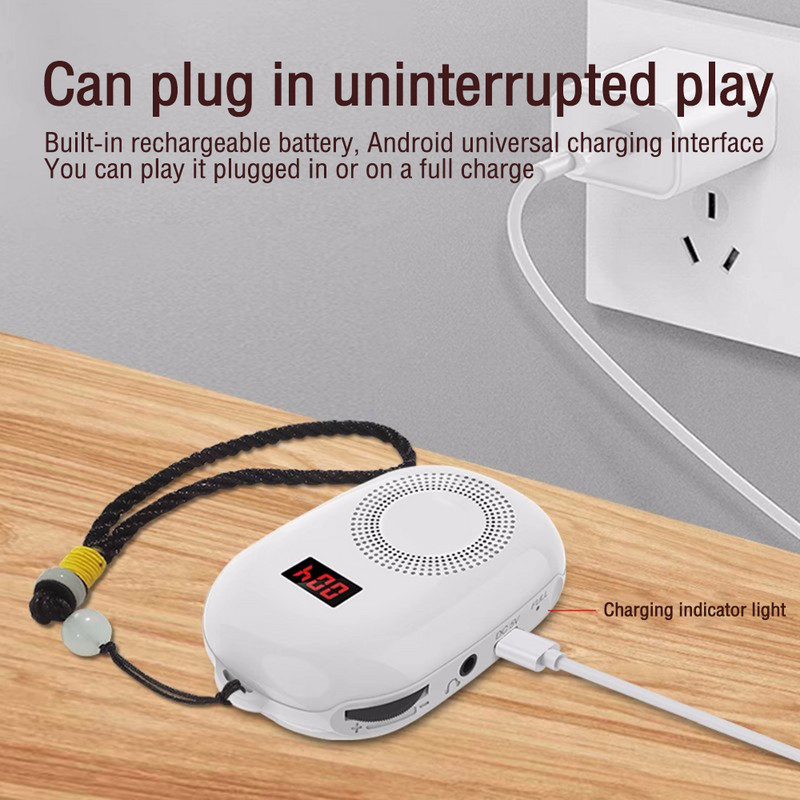 Mini player MP3 portabil cu afișaj digital LED Difuzor încorporat HiFi Stereo Music MP3 Player Suport card 8G TF pentru Walkman