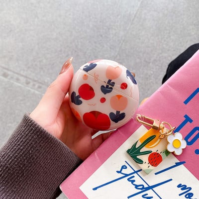 Módne silikónové puzdro na slúchadlá s kvetom tulipánu pre Huawei FreeBuds 3 4 Ochranný kryt na slúchadlá pre FreeBuds Pro 4i s kľúčenkou