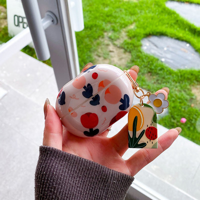 Módne silikónové puzdro na slúchadlá s kvetom tulipánu pre Huawei FreeBuds 3 4 Ochranný kryt na slúchadlá pre FreeBuds Pro 4i s kľúčenkou