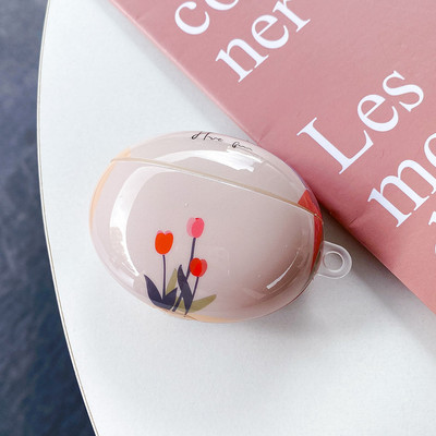 Módne silikónové puzdro na slúchadlá s kvetom tulipánu pre Huawei FreeBuds 3 4 Ochranný kryt na slúchadlá pre FreeBuds Pro 4i s kľúčenkou