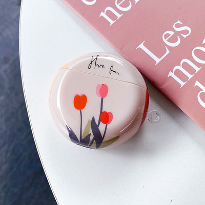 Módne silikónové puzdro na slúchadlá s kvetom tulipánu pre Huawei FreeBuds 3 4 Ochranný kryt na slúchadlá pre FreeBuds Pro 4i s kľúčenkou