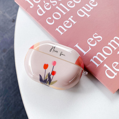 Módne silikónové puzdro na slúchadlá s kvetom tulipánu pre Huawei FreeBuds 3 4 Ochranný kryt na slúchadlá pre FreeBuds Pro 4i s kľúčenkou