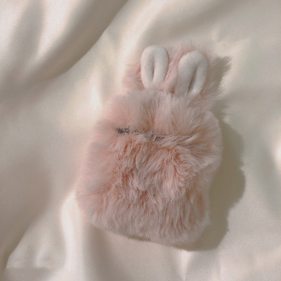 Χαριτωμένο Cartoon Fluffy Pink Rabbit Box για Apple AirPods 1 2 Θήκη Ασύρματο Bluetooth Κέλυφος ακουστικών σιλικόνης για θήκη Airpods Pro
