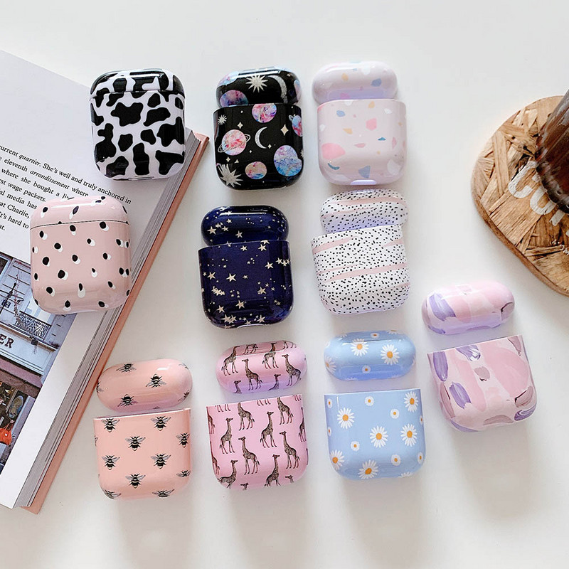 Husă Dot Flower Bee pentru AirPods 2 Pro 1 Hard PC Starry Sky Bluetooth Căști fără fir Husă de încărcare pentru Air Pods 3 Coque