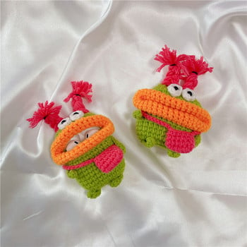 Cute Knit Cartoon Monster Θήκη ακουστικών για Apple Airpods 3 2 Pro Cover Θήκες φόρτισης ακουστικών σιλικόνης για Airpod Pro 2 Funda