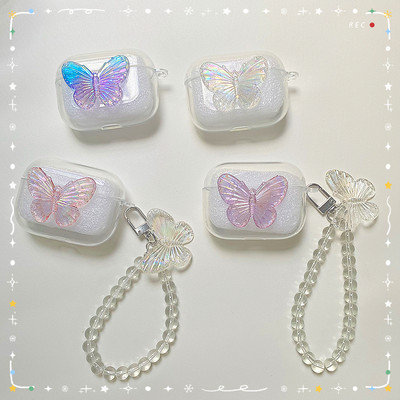 JBL T220 / T225 / C260 / T130NC / T230NC / RACE tokokhoz Luxus Crystal Butterfly kulcstartó shell szilikon átlátszó fülhallgató burkolat