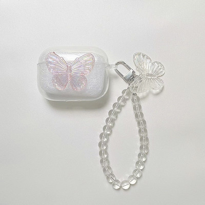 Za JBL T220 / T225 / C260 / T130NC / T230NC / RACE torbica Luksuzni Crystal Butterfly Keychain Shell Silikonski prozirni poklopac za slušalice