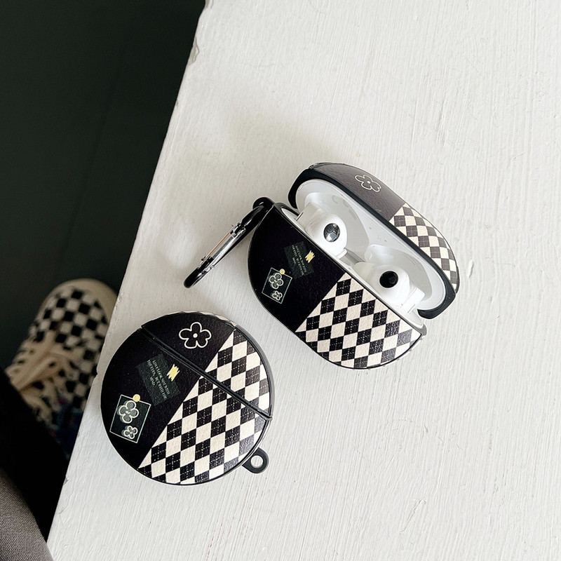 INS Black Flower Diamond Lattice fülhallgató tok Huawei Freebuds 3 Pro ütésálló szilikon toldó burkolathoz Free Buds 4 4i