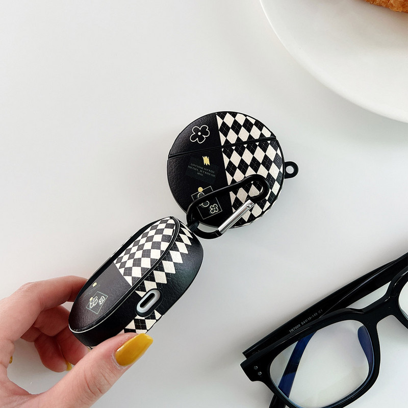 INS Black Flower Diamond Lattice fülhallgató tok Huawei Freebuds 3 Pro ütésálló szilikon toldó burkolathoz Free Buds 4 4i