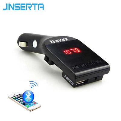 JINSERTA MP3-helimängija Juhtmevaba Bluetooth-vabakäeautokomplekt TF USB SD FM-saatja modulaator MP3-muusikamängija