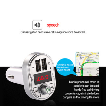 A3 Автомобилен Bluetooth FM трансмитер MP3 аудио плейър Автомобилен комплект Handsfree разговори 5V 2.1A Двоен USB автомобилен FM модулатор