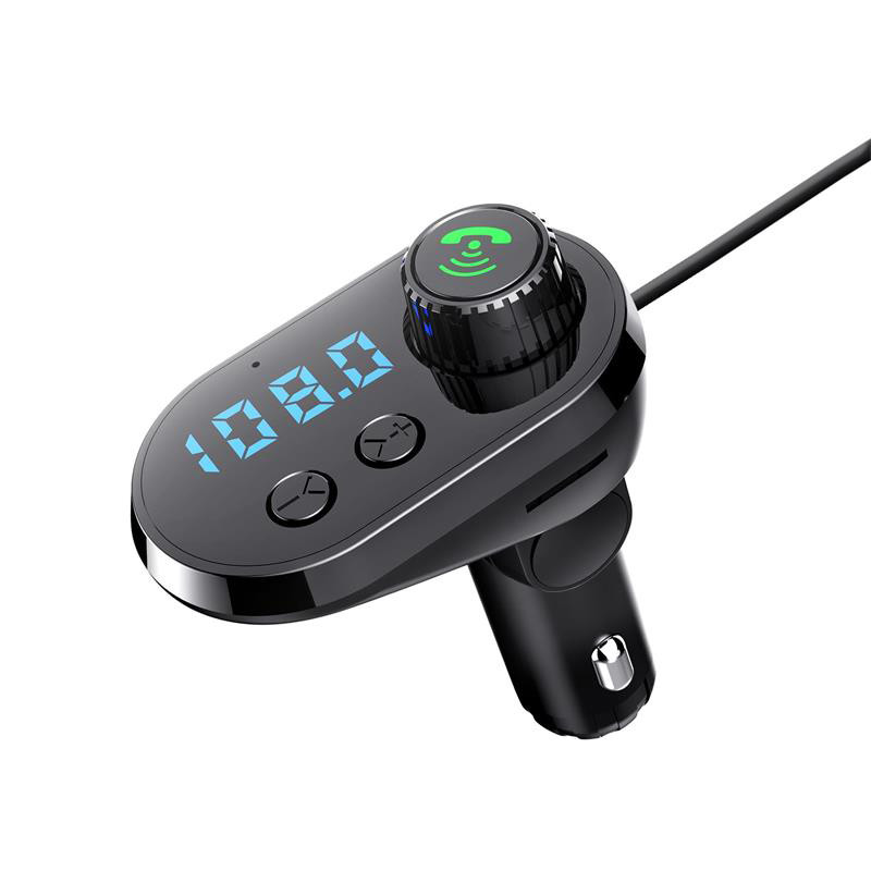 Bluetooth 5.0 autós készlet FM adó USB audio MP3 lejátszó 5V/3.1A támogatás USB lemez/Micro SD kártya 1 IN 3 kábeltípussal