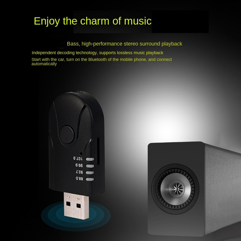 AUX Bluetooth 5.0 Transmițător FM Receptor Auto USB Bluetooth Muzică MP3 Player Home Stereo TV PC Apeluri hands-free