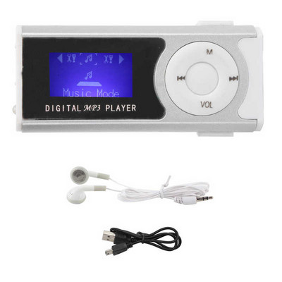 Mini player MP3 Back-Clip Player portabil de muzică sport cu lanternă Ecran LCD Player muzical media suport card de memorie