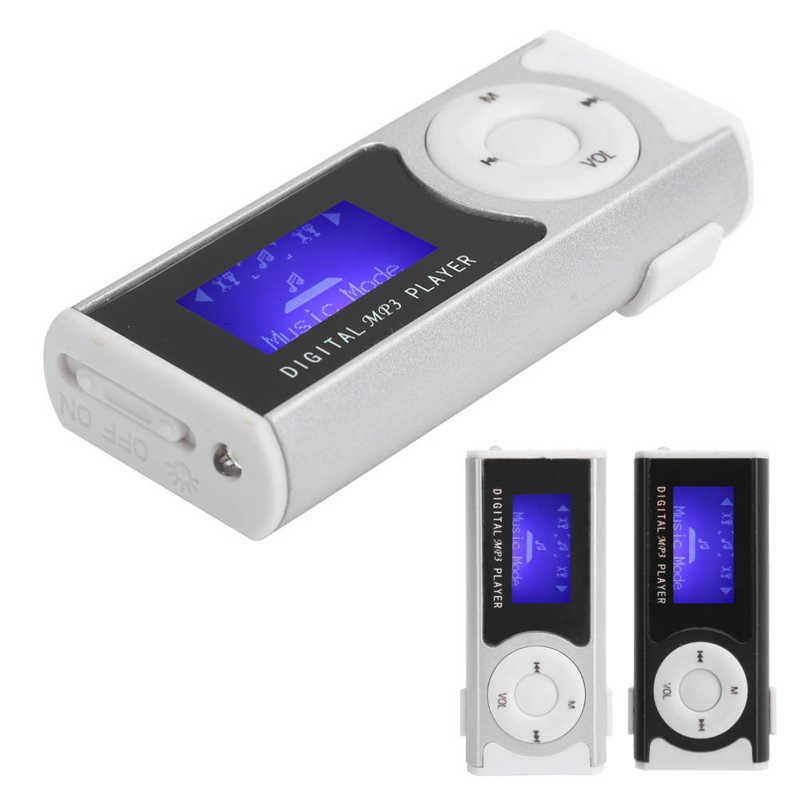 Mini player MP3 Back-Clip Player portabil de muzică sport cu lanternă Ecran LCD Player muzical media suport card de memorie