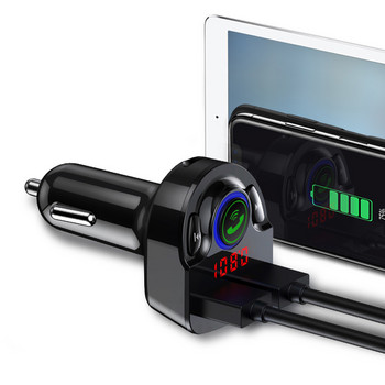Автомобилен Mp3 плейър Bluetooth 5.0 Безжичен Fm предавател за кола Mp3 адаптер Автомобилен комплект 2 USB зарядно Автомобилни интериорни части