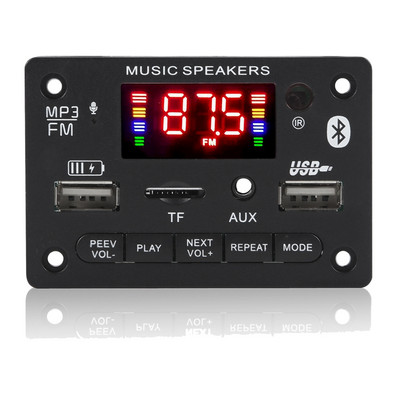 12V Bluetooth 5.0 MP3 lejátszó dekóder kártya 2X40W autó erősítő FM rádió modul támogatás TF USB AUX kihangosító hívásrögzítés