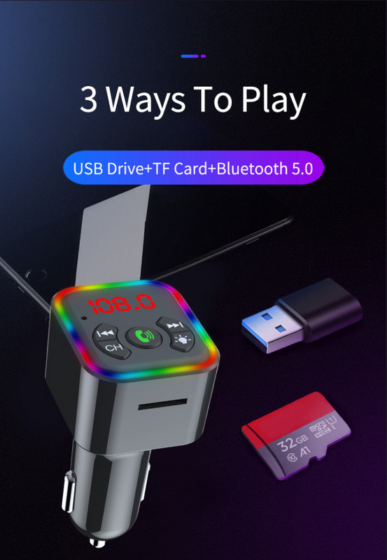 Kit mașină fără fir Bluetooth Handfree Dual USB încărcător auto Afișaj LCD 12-24V Priză țigară Brichetă Muzică MP3 Card TF U disc