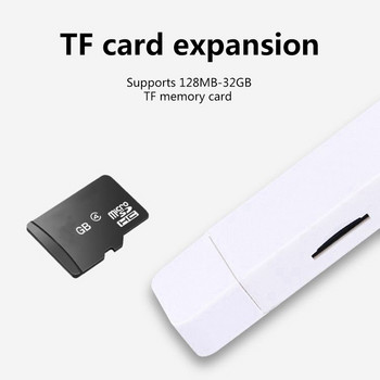 2X преносим USB Sport U диск Mini Mp3 музикален плейър Поддържа 32GB TF карта (бял)