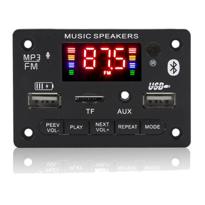 ÚJ-12V Bluetooth 5.0 MP3 lejátszó dekóder tábla 2X40W autós erősítő FM rádió modul támogatás TF USB AUX kihangosító hívásrögzítés