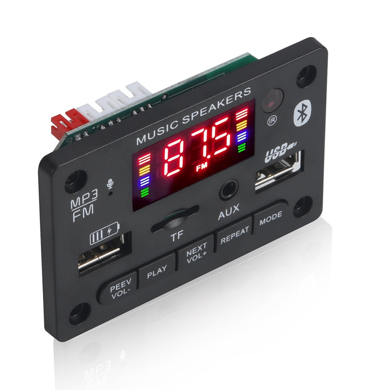 NOVO-12V Bluetooth 5.0 MP3 Player ploča dekodera 2X40W auto pojačalo FM radio modul podrška TF USB AUX Handsfree zapis poziva