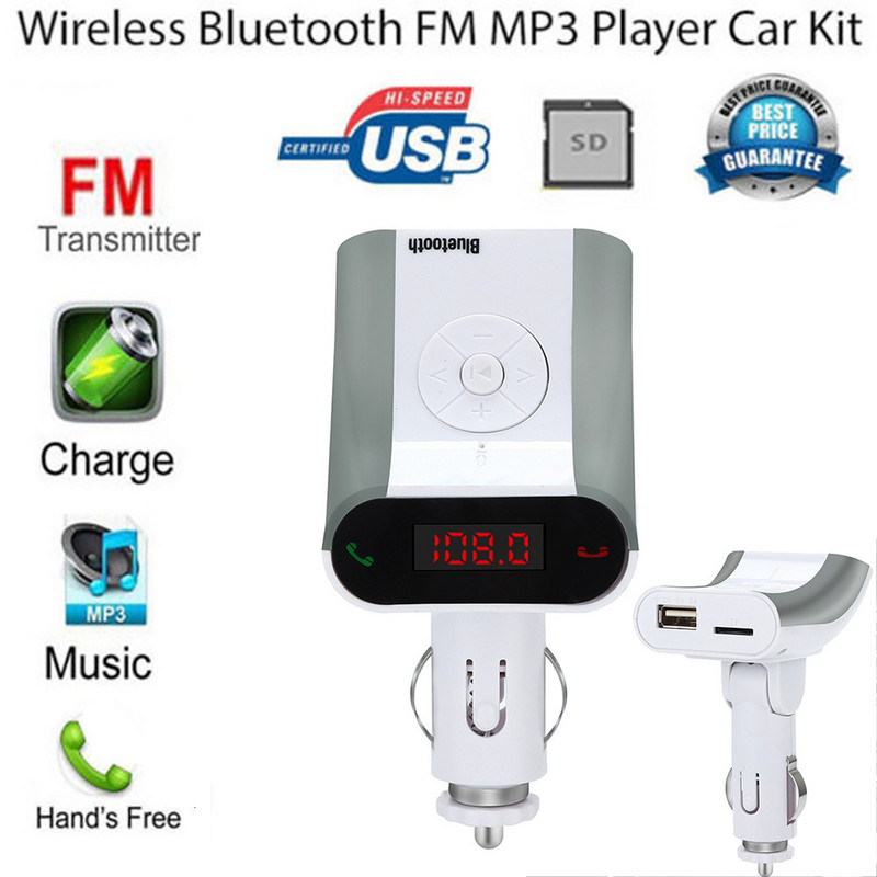 Wireless Bluetooth LCD MP3 Player Kit auto SD USB FM Transmitter Modulator