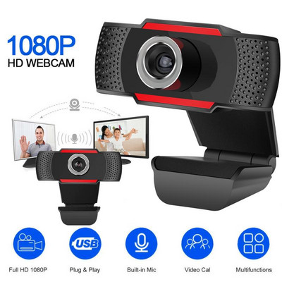 USB Computer Webcam Full HD 1080P Webcam Camera Digital Web Cam With Micphone For Laptop Desktop PC Tablet Rotatable Camera