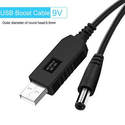 USB-kaabli võimendusliin DC 5 V kuni 12 V / 9 V alalisvoolu mooduli USB-muunduri adapteri kaabel 2,1 x 5,5 mm pistik arduino WIFI-ruuteri jaoks