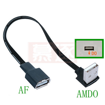 5cm 10cm USB 2.0 A mascul la mamă 90 Cablu adaptor extensie în unghi USB2.0 tată la femela dreapta/stânga/jos/sus Cablu negru
