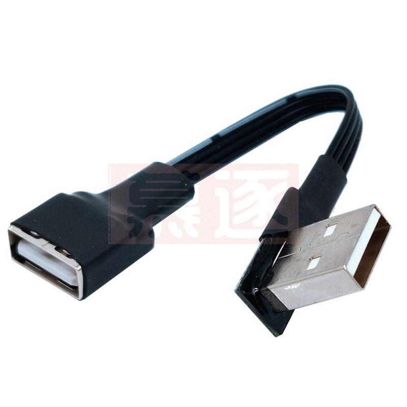 5cm 10cm USB 2.0 A mascul la mamă 90 Cablu adaptor extensie în unghi USB2.0 tată la femela dreapta/stânga/jos/sus Cablu negru