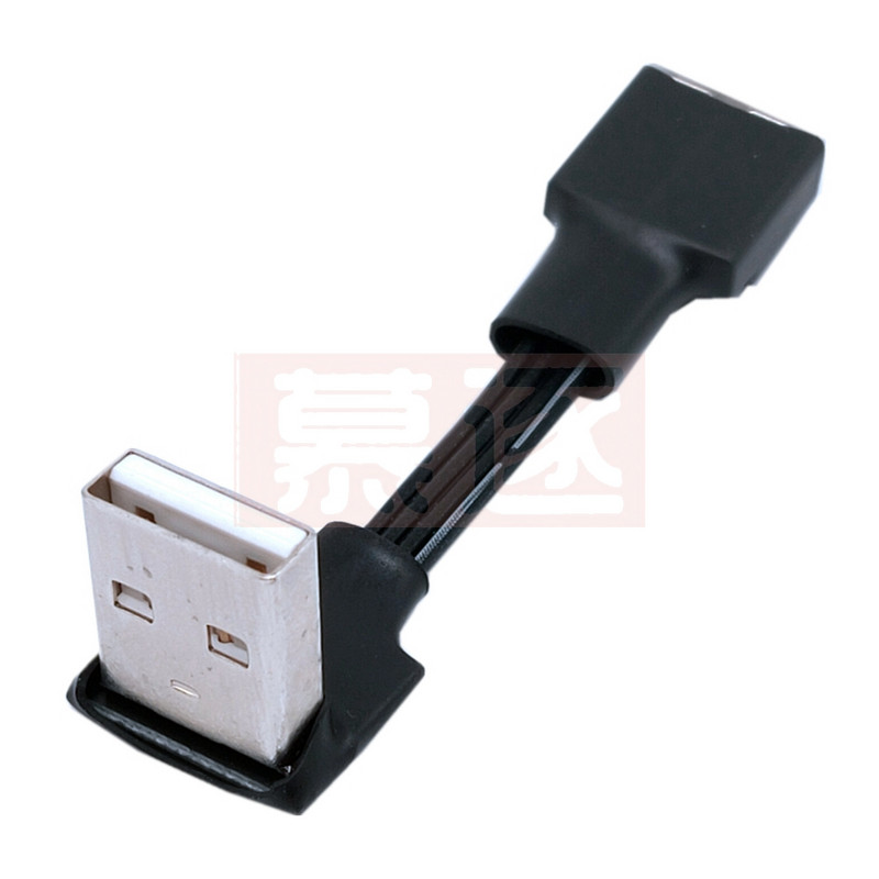 5cm 10cm USB 2.0 A mascul la mamă 90 Cablu adaptor extensie în unghi USB2.0 tată la femela dreapta/stânga/jos/sus Cablu negru