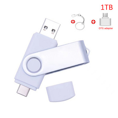 1 db 3 az 1-ben USB flash meghajtó OTG nagy sebességű pendrive 1 TB 2 TB TYPE-C adapter Ajándék Kulcstartó Micro USB Stick külső tárhely