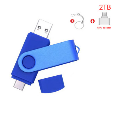 1 db 3 az 1-ben USB flash meghajtó OTG nagy sebességű pendrive 1 TB 2 TB TYPE-C adapter Ajándék Kulcstartó Micro USB Stick külső tárhely