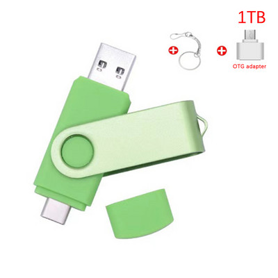 1 db 3 az 1-ben USB flash meghajtó OTG nagy sebességű pendrive 1 TB 2 TB TYPE-C adapter Ajándék Kulcstartó Micro USB Stick külső tárhely