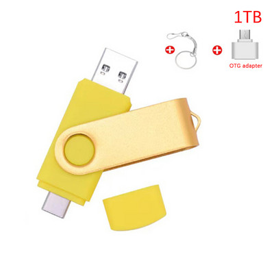 1 db 3 az 1-ben USB flash meghajtó OTG nagy sebességű pendrive 1 TB 2 TB TYPE-C adapter Ajándék Kulcstartó Micro USB Stick külső tárhely